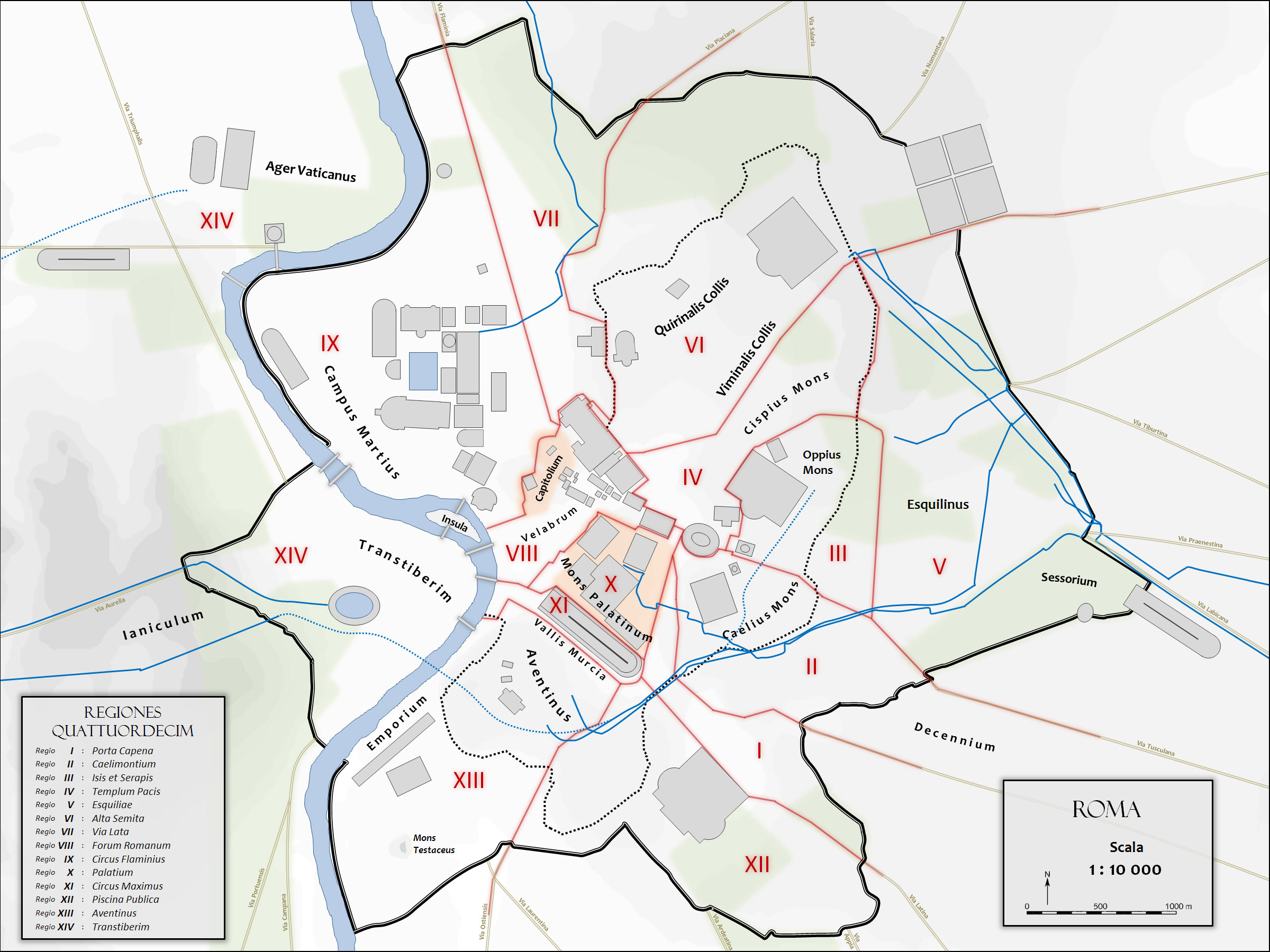 Plan De La Ville De Rome Carte