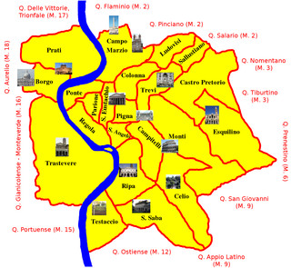 Carte des quartiers de Rome