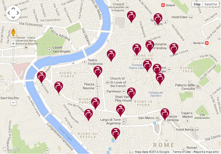 Carte des stations Roma Bike Sharing de Rome